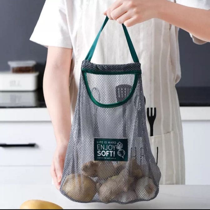 Household Wall Hanging Storage Net Bag, Washable Mesh Grocery Bags, Kitchen Onion Bag, Garlic Storage Basket, Multipurpose Breathable Fruit And Vegetable Bag Household Wall Hanging Storage Net Bag, Washable Mesh Grocery Bags, Kitchen Onion Bag, Garlic Storage Basket, Multipurpose Breathable Fruit And Vegetable Bag